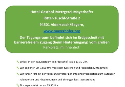 Einladung zur ICR Jahreshauptversammlung